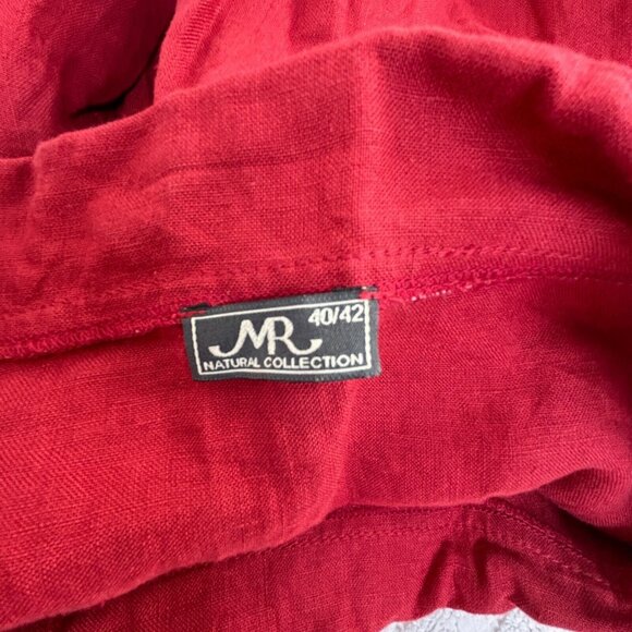 MR Natural Collection Womens Blouse Top Size 40/42 Red Pullover Cowl Neck Linen - Picture 3 of 7